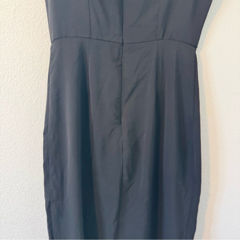 New NSR Black Midi Dress with Slit Small - Picture 9 of 10